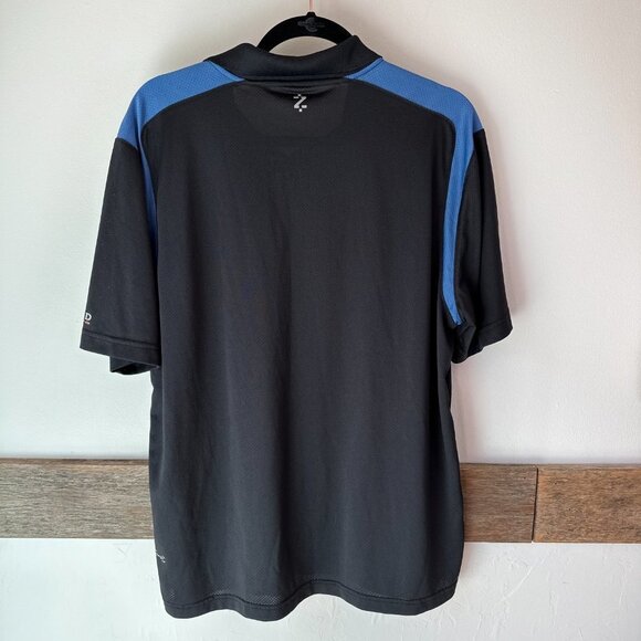 Izod Pro Series Golf Shirt Size L Black Blue Vented - Picture 4 of 9